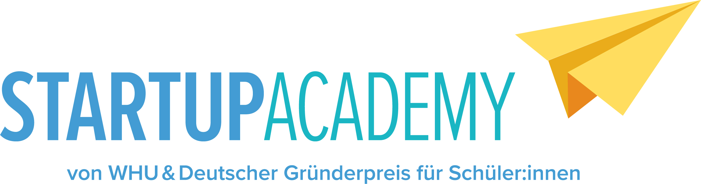 Logo StartupAcademy von WHU & Deutscher Gründerpreis für Schüler:innen